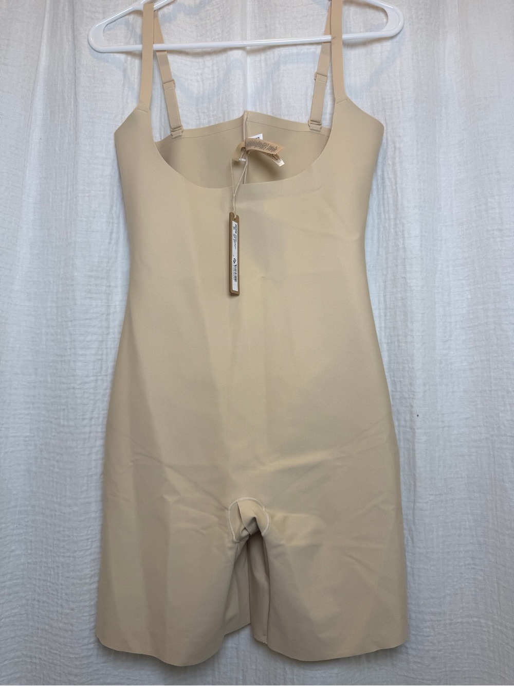 NWT SKIMS Core Sculpt Open Bust Mid Thigh Bodysuit Sand 2X